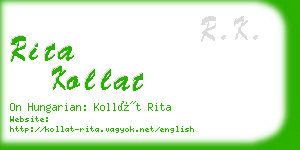 rita kollat business card